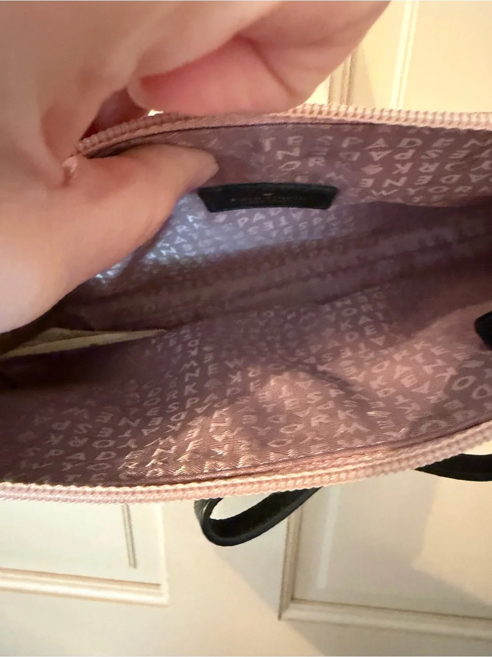kate spade Glitter Pink Crossbody with Black Bow Accent - Picture 7 of 8